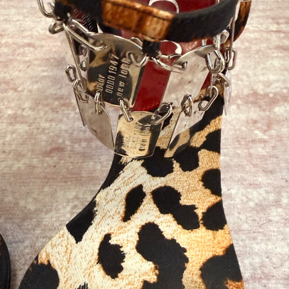 RARE - Dior Animal Print, Dog Tag Charms Heels - Picture 11 of 11